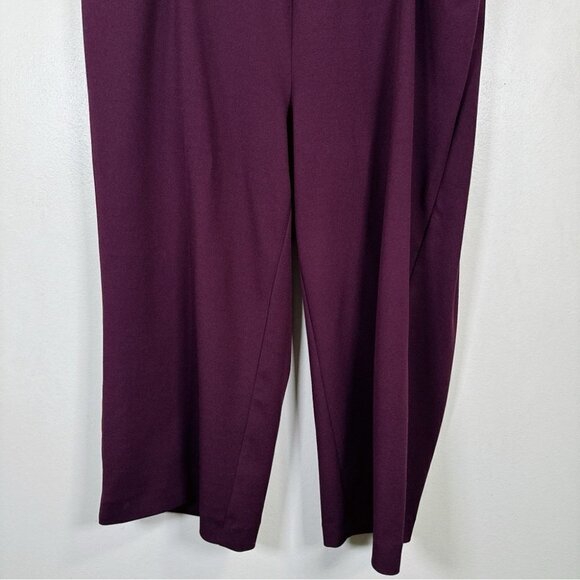 Torrid Womens Size 16 Pants Purple Wide  Leg Cropped Crepe Pockets Trousers - Picture 7 of 14